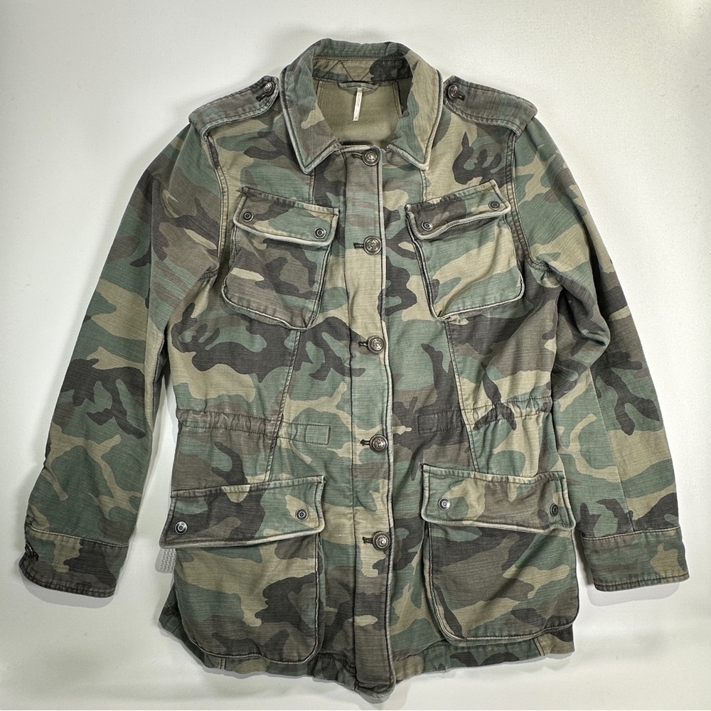 Free People Utility Jacket Not Your Brothers Camo Cotton Small - Picture 2 of 12